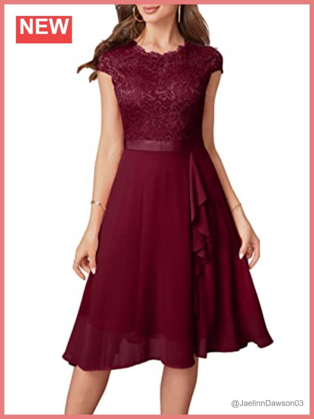 Women's Cocktail Dress A-Line Tea Length Short Sleeve Evening Party